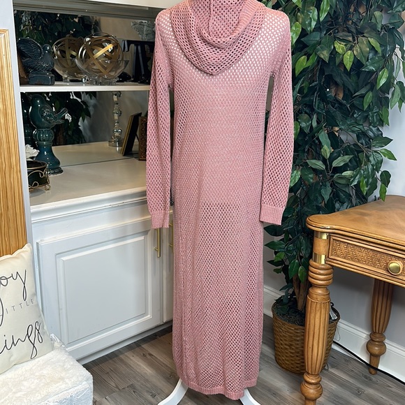 EUC Nefise Sparkle Pink Hooded Duster Sweater, S/M - Picture 5 of 8